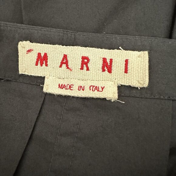 Marni Italy Skirt Women Size 42 US 6 Black Box Pleat Cotton Modern Chic Preppy - Picture 7 of 9